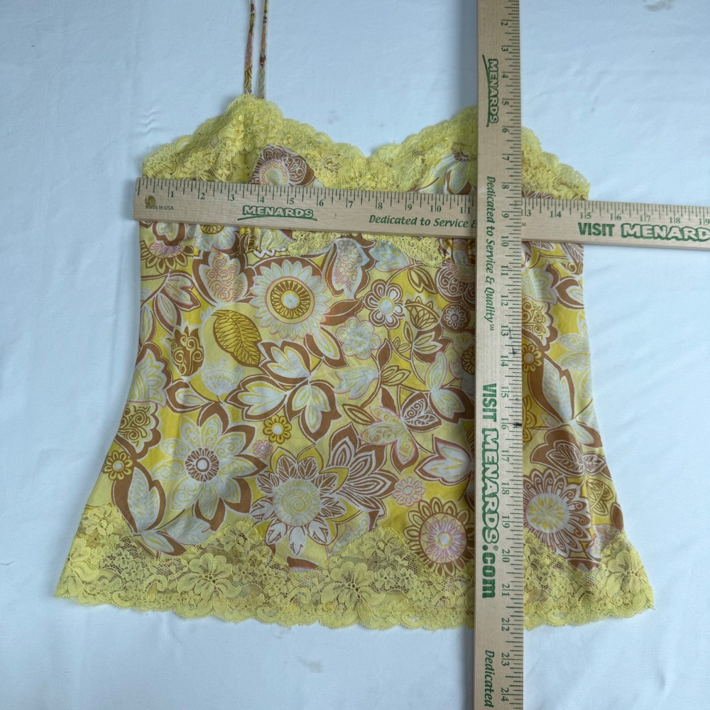 Vintage Boho Coquette Floral Lace Cami Beaded Cottagecore Y3K Top Fairycore XS - Picture 4 of 8